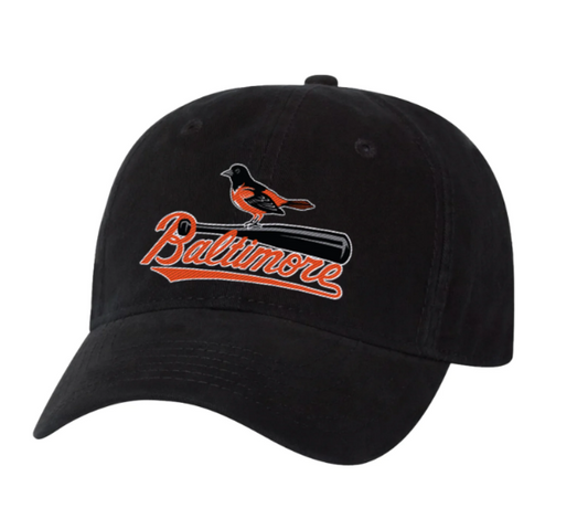 Baltimore Baseball Route One Adjustable Hat- Black