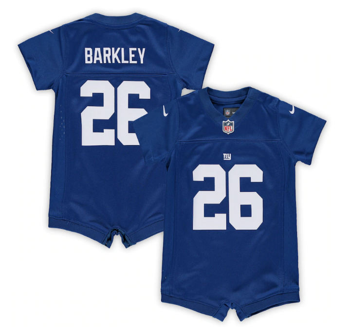 New York Giants Nike #26 Saquon Barkley Infant Jersey Romper