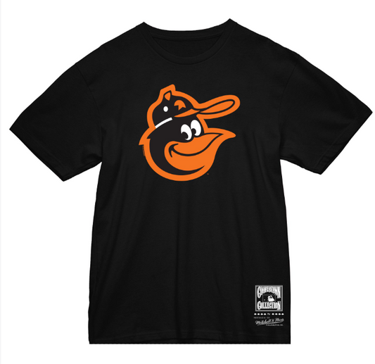 Baltimore Orioles Mitchell & Ness Traditional Cartoon Slub T-Shirt- Black