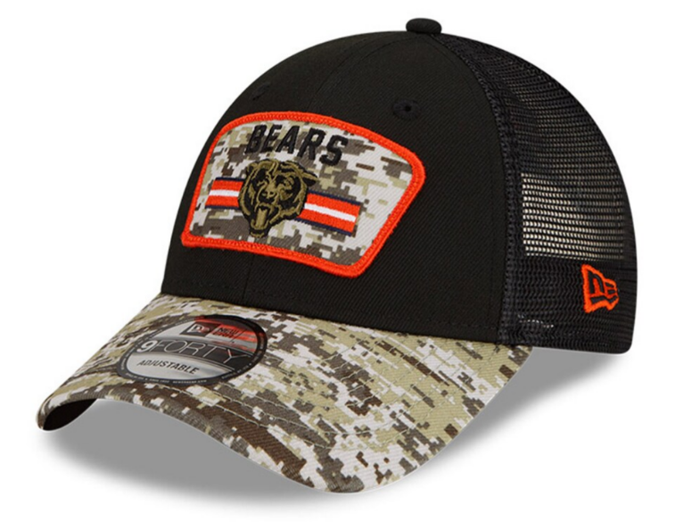 Chicago Bears New Era Salute to Service 9FORTY Adjustable Hat - Black