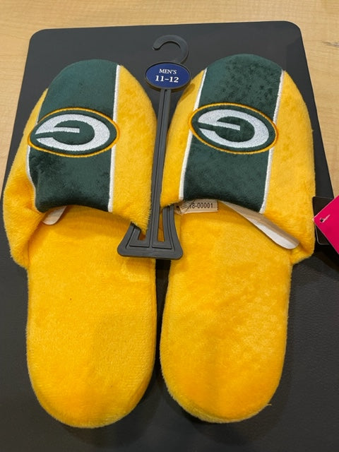 Green Bay Packers Mens Foco NFL Team Big Logo Slippers