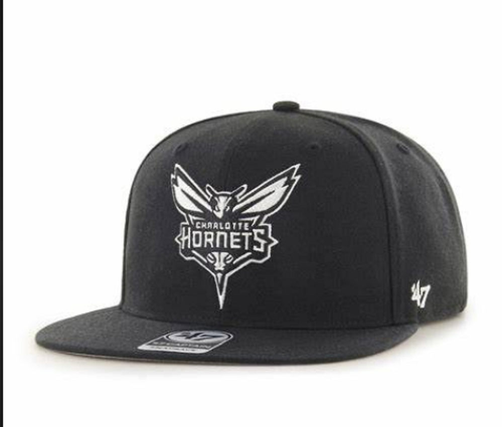 Charlotte Hornets '47 Brand Captain SnapBack Hat - Black