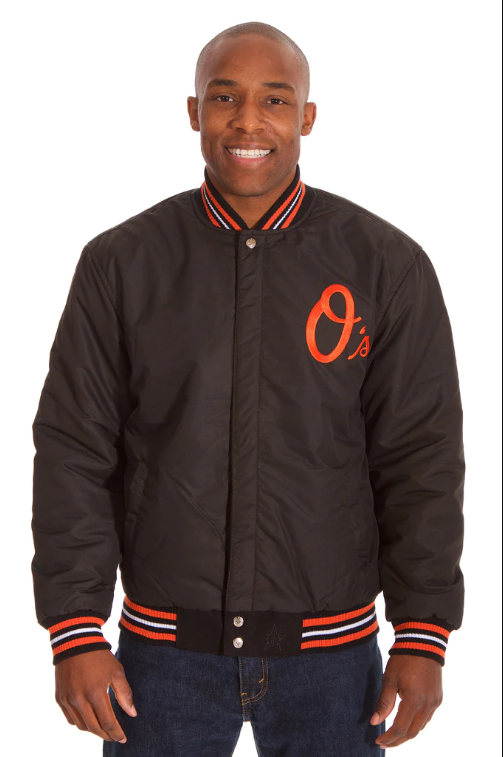 Baltimore Orioles J.H. Design Black/Orange 2 Tone Wool Reversible Jacket