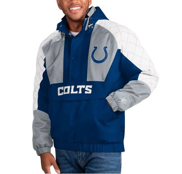 Indianapolis Colts Starter Body Check 1/2 Zip Pullover Mens Jacket