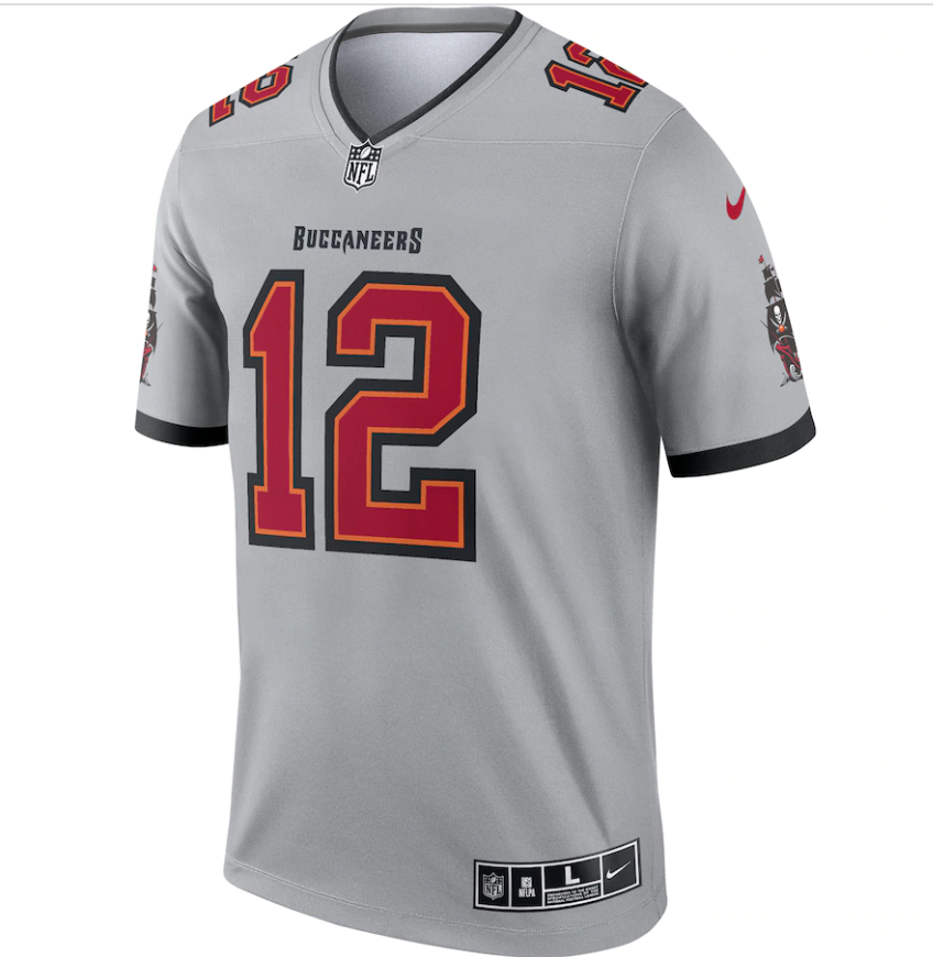 Tampa Bay Buccaneers #12 Tom Brady Youth Inverted Jersey - Gray