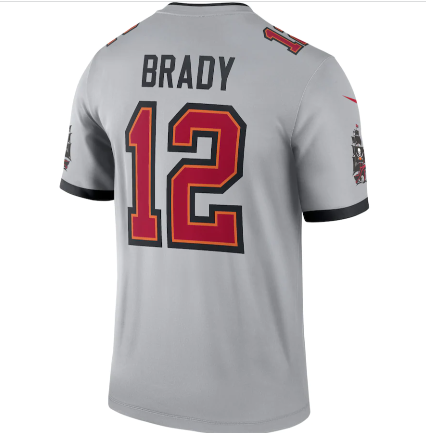 Tampa Bay Buccaneers #12 Tom Brady Youth Inverted Jersey - Gray