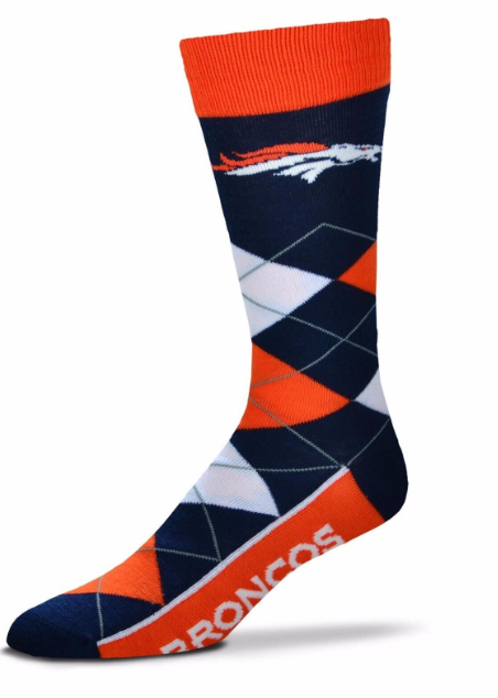 Denver Broncos For Bare Feet Argyle Lineup Socks OSFM