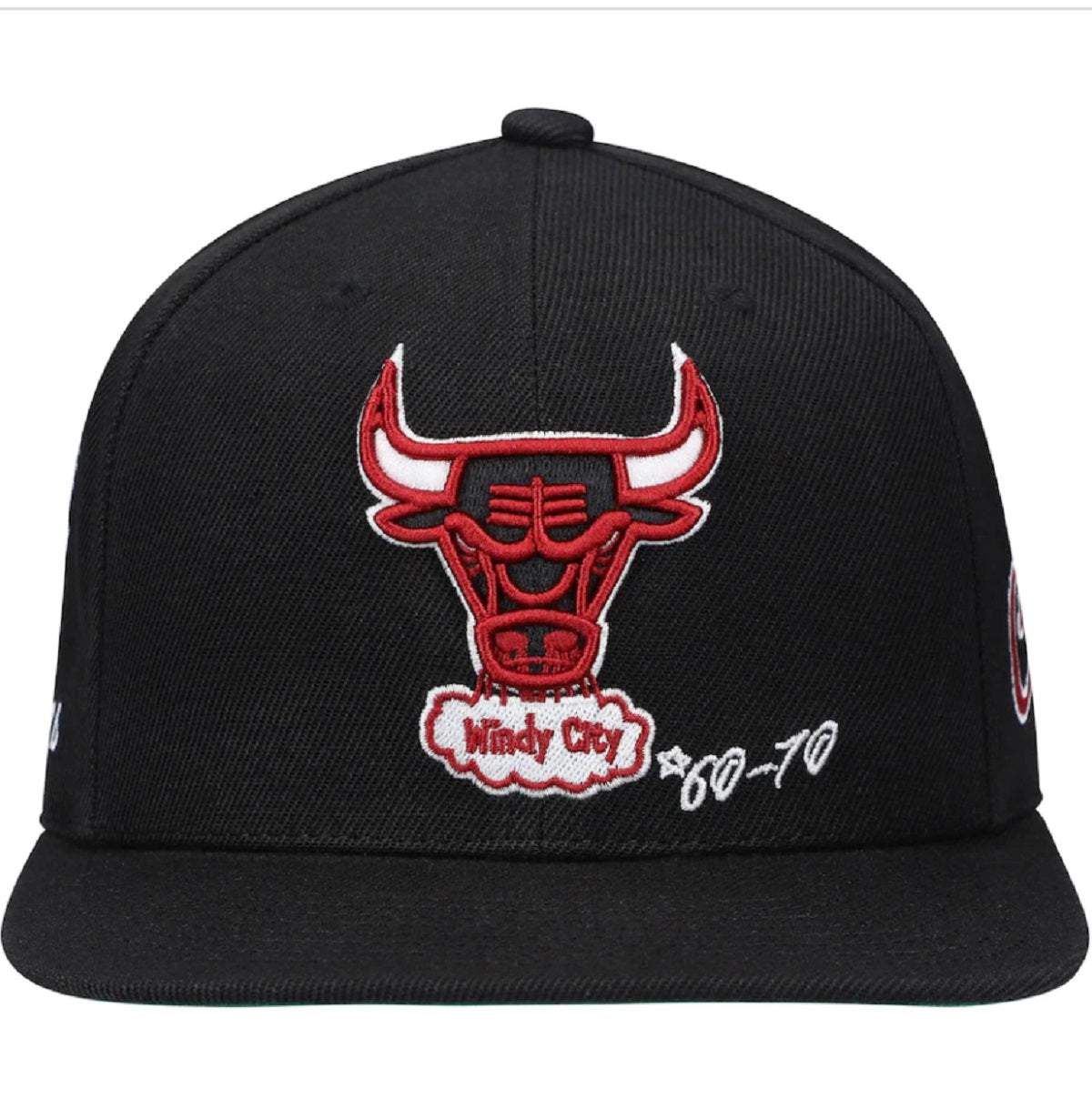 Chicago Bulls Mitchell & Ness Hardwood Classics Timeline Fitted Hat - Black