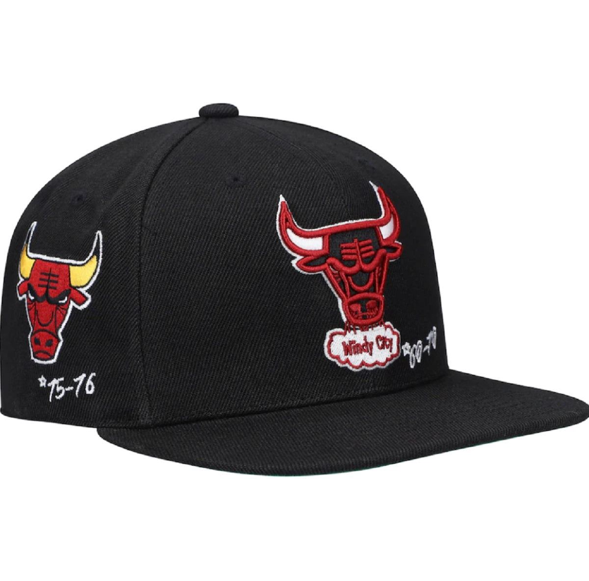 Chicago Bulls Mitchell & Ness Hardwood Classics Timeline Fitted Hat - Black