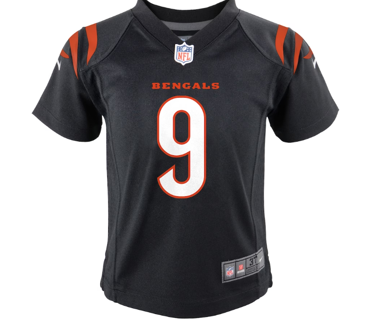 Cincinnati Bengals #9 Joe Burrow Home Black Toddler Jersey