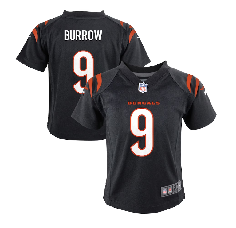 Cincinnati Bengals #9 Joe Burrow Home Black Toddler Jersey