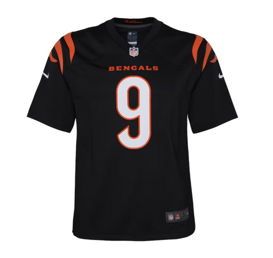 Cincinnati Bengals #9 Joe Burrow Home Youth Jersey - Black