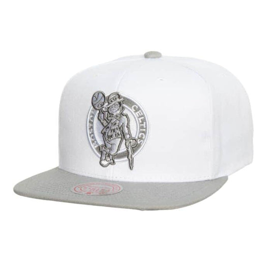 Boston Celtics Mitchell & Ness NBA Cool Gray 7 Snapback - White