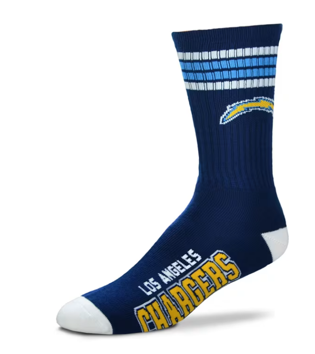 Los Angeles Chargers For Bare Feet Adult Blue Deuce Sock