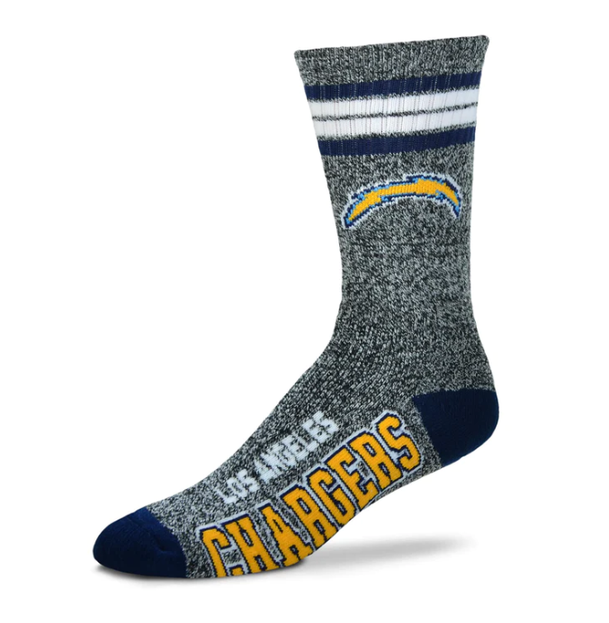Los Angeles Chargers For Bare Feet Adult Gray Got Marbled Socks