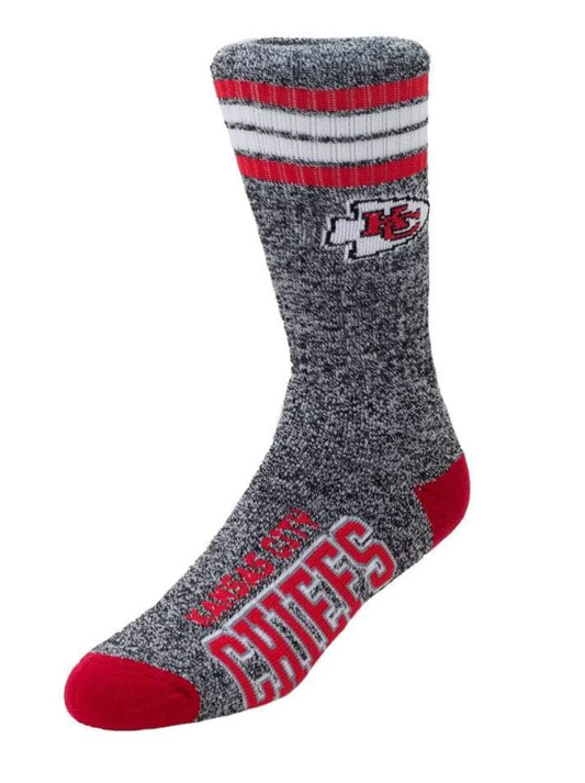 Kansas City Chiefs For Bare Feet Adult Gray Got Marbled Socks
