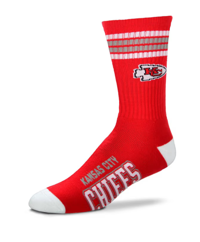 Kansas City Chiefs For Bare Feet Adult Red Deuce Sock