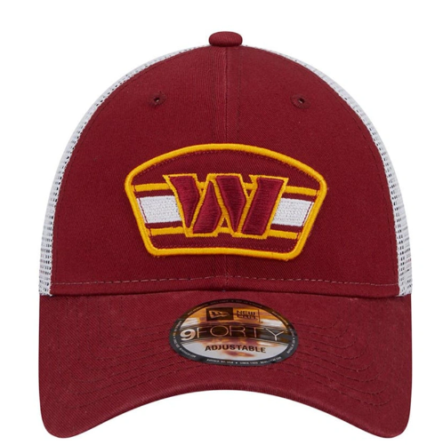 Washington Commanders New Era Logo Patch Trucker Mesh 9Forty Snap Back Hat - Burgundy
