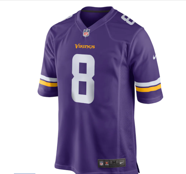 Minnesota Vikings #8 Kirk Cousins Mens Game Jersey - Purple