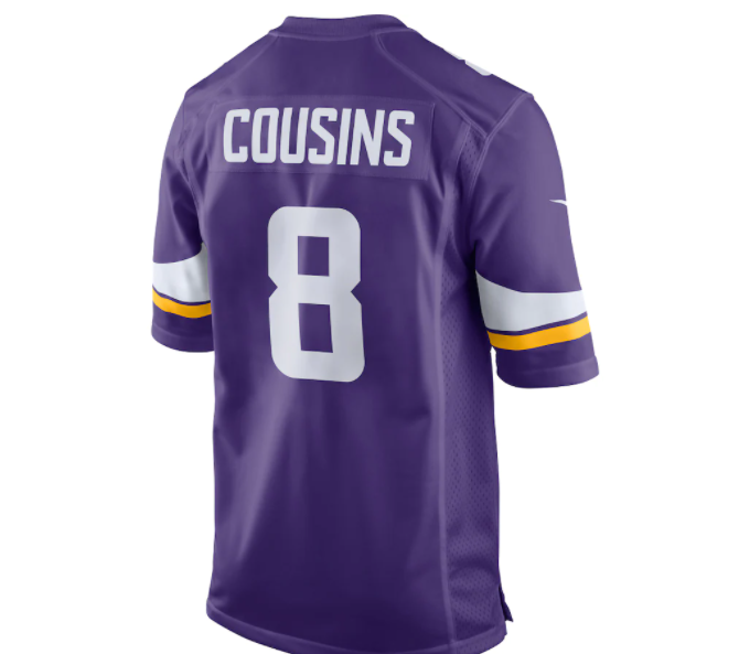 Minnesota Vikings #8 Kirk Cousins Mens Game Jersey - Purple