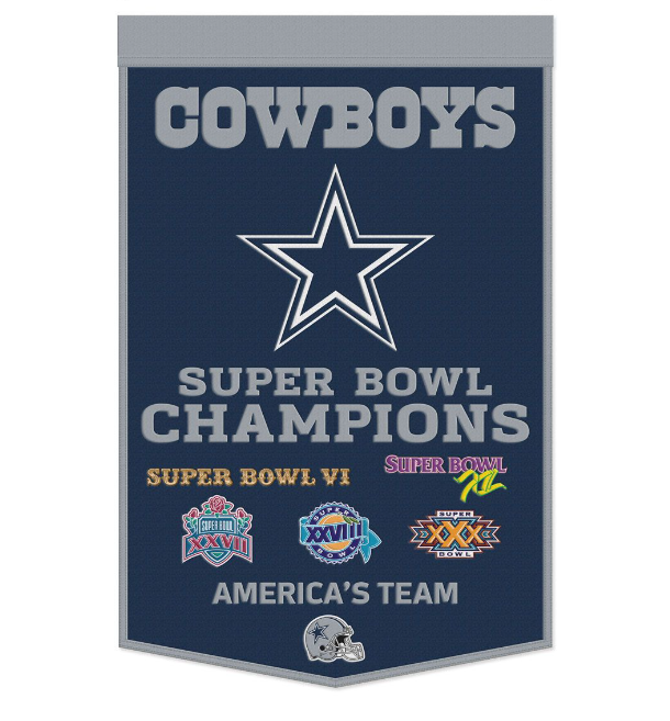 Dallas Cowboys Wincraft Super Bowl Wool Banner "24X38