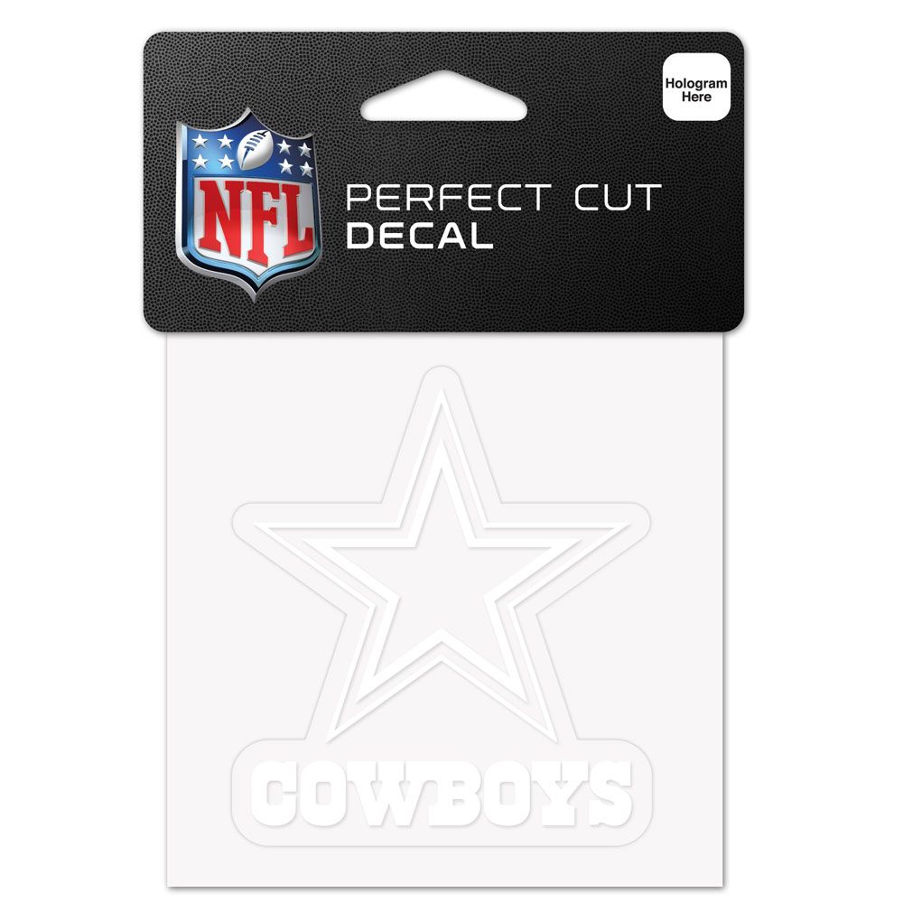 Dallas Cowboys Wincraft White 4X4 Perfect Cut Decal