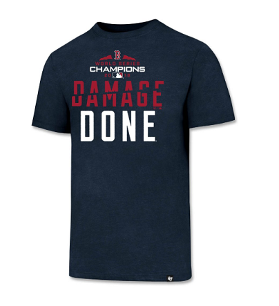Boston Red Sox Damage Done World Series Champions Men's T-shirts -Navy