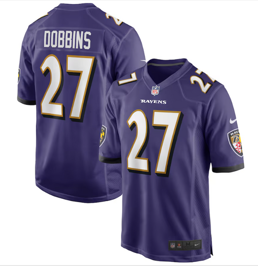 Baltimore Ravens Nike #27 J.K. Dobbins Game Jersey Men's Jersey - Purple