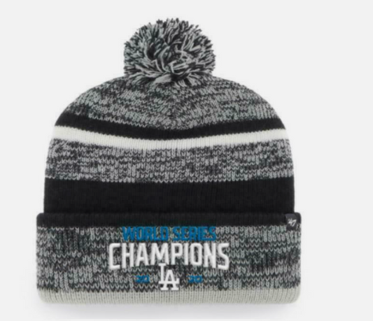 Los Angeles Dodgers '47 Brand World Series Champions  Knit Hat- Gray