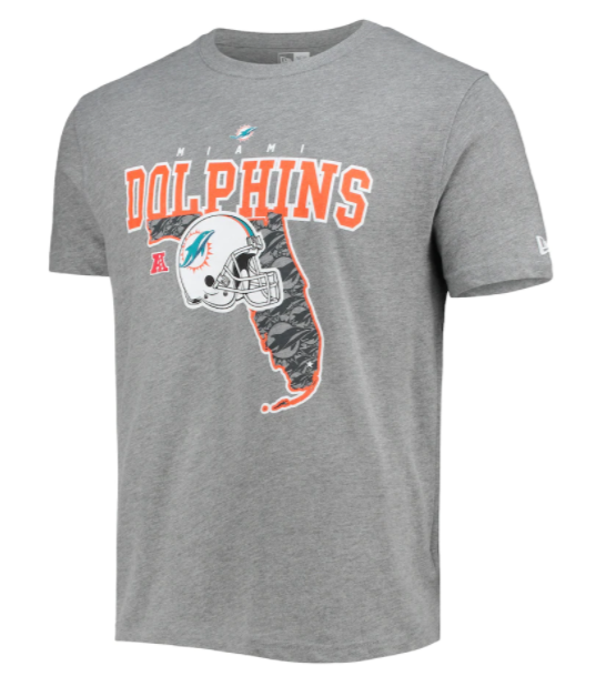 Miami Dolphins New Era State Pride T-Shirt - Gray