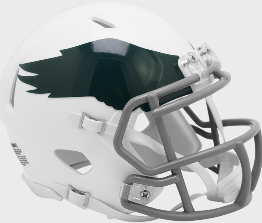 Philadelphia Eagles Riddell White 1969-1973 Mini Speed Replica Helmet