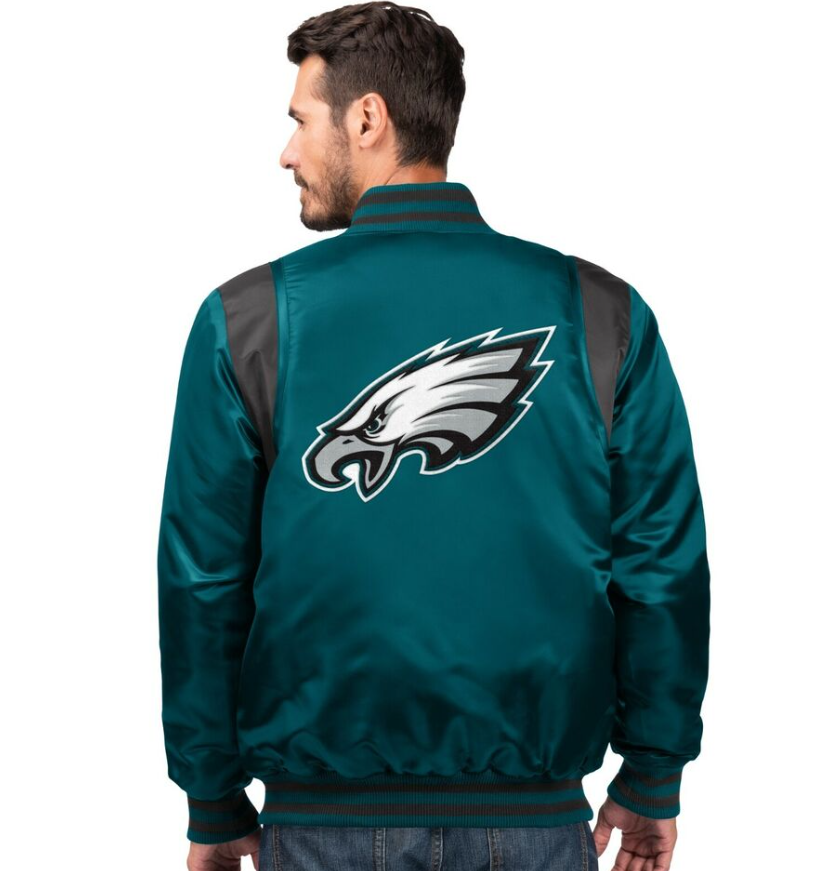 Philadelphia Eagles Starter The Prime Vintage Full Snap Satin Jacket - Green