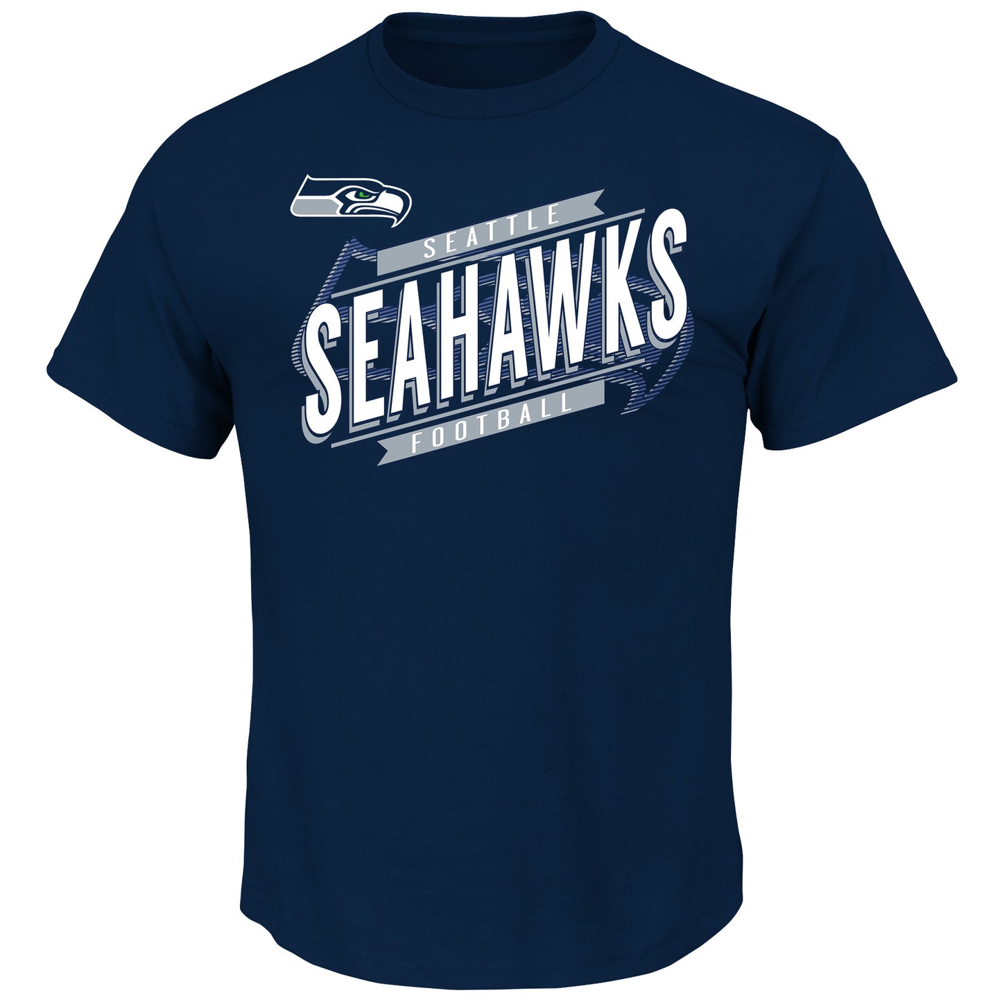 Seattle Seahawks Earn Each Play T-Shirt By Majestic - College Blue