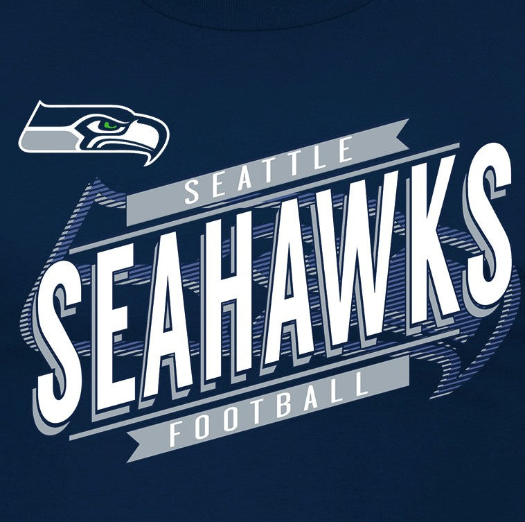 Seattle Seahawks Earn Each Play T-Shirt By Majestic - College Blue