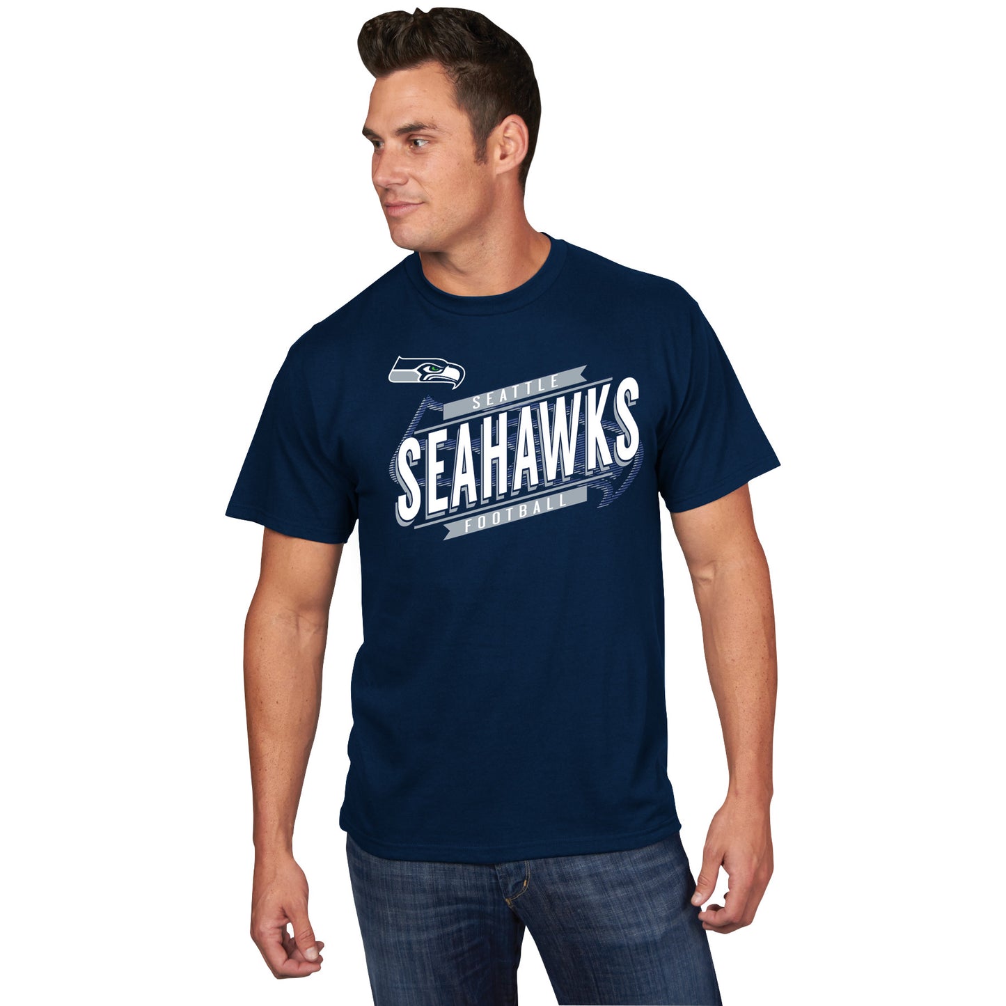 Seattle Seahawks Earn Each Play T-Shirt By Majestic - College Blue