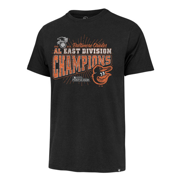 Baltimore Orioles '47 Black 2023 AL East Division Champions Distressed Franklin T-Shirt