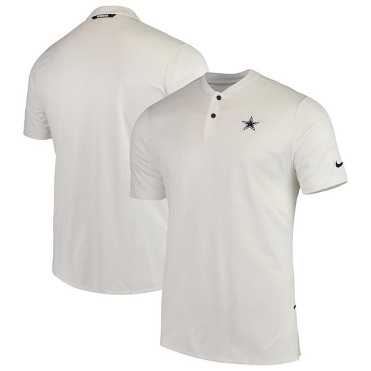 Dallas Cowboys Nike Sideline White Elite Coaches No Collar Men's Polo