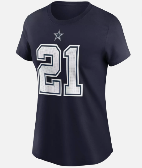 Dallas Cowboys Nike #21 Ezekiel Elliott Women's Player T-Shirt - Navy