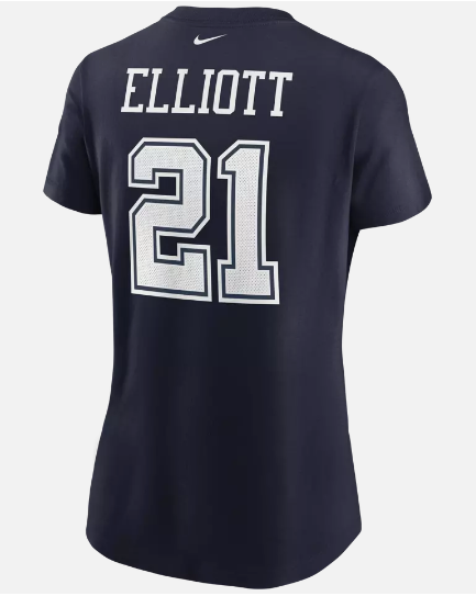 Dallas Cowboys Nike #21 Ezekiel Elliott Women's Player T-Shirt - Navy