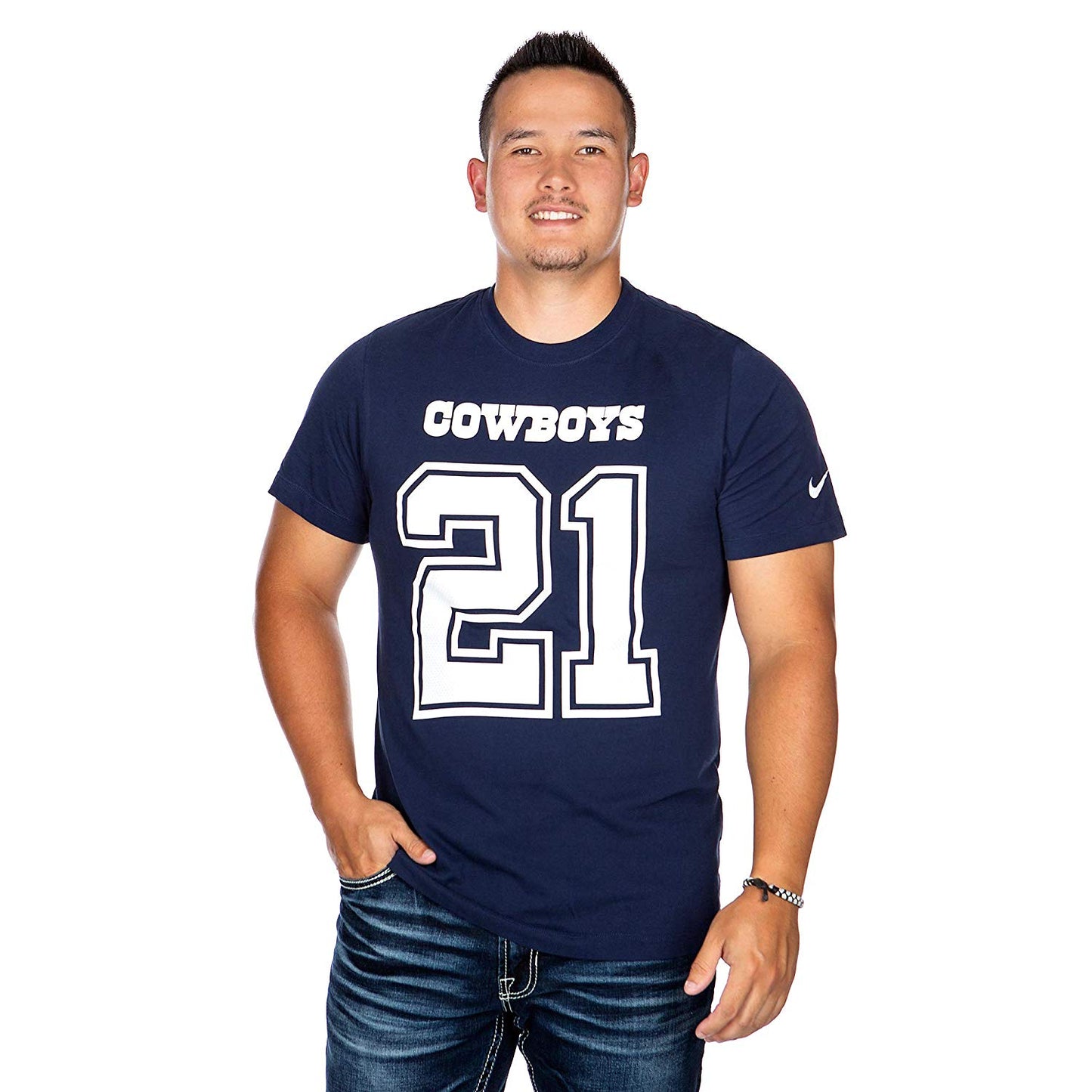 Dallas Cowboys Nike #21 Ezekiel Elliott Pride Player 3 Wordmark T-shirts