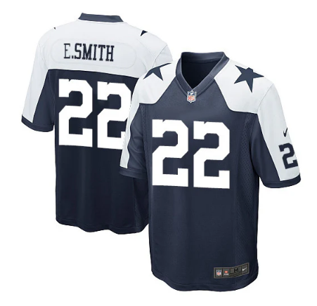 Dallas Cowboys #22 Emmitt Smith Throwback Mens Game Jersey - Navy / White