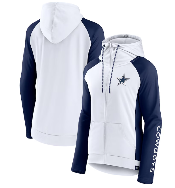 Dallas Cowboys Fanatics End Around Women's Lightweight Full-Zip Hooded Jacket