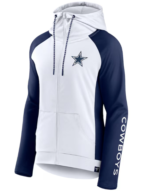 Dallas Cowboys Fanatics End Around Women's Lightweight Full-Zip Hooded Jacket