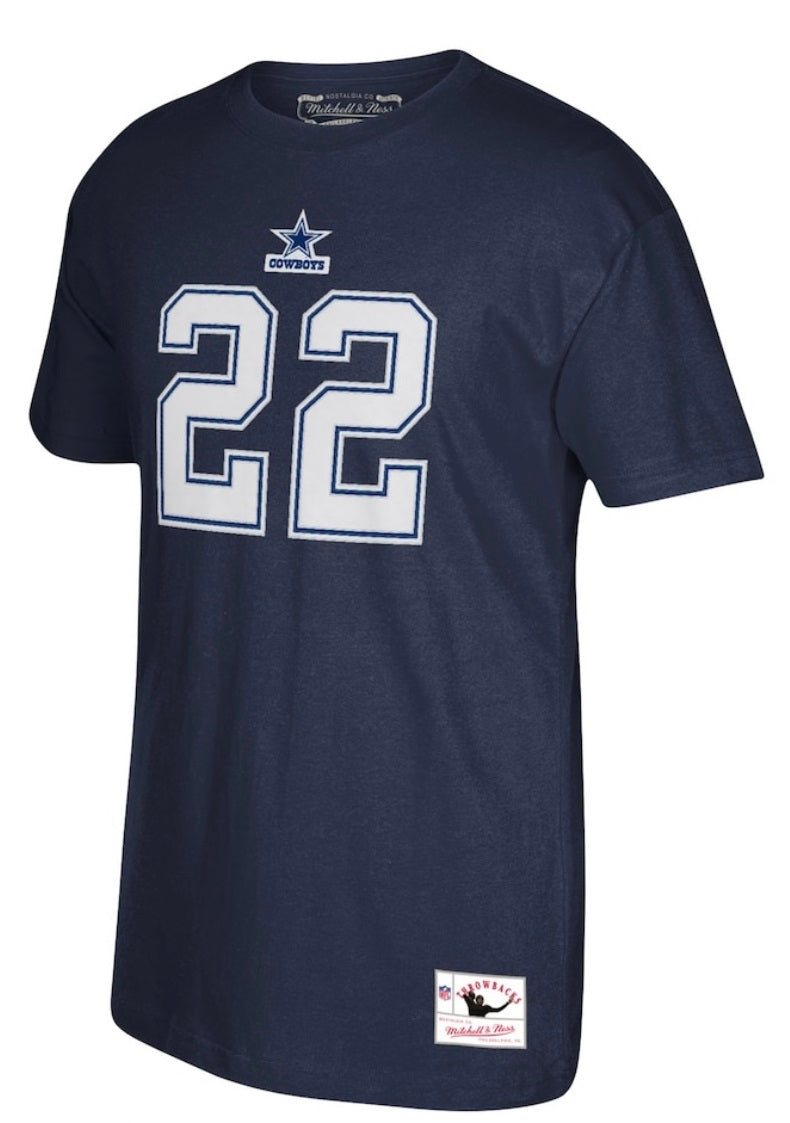 Dallas Cowboys Emmitt Smith # 22 Mitchell & Ness Player Name & Number Tee