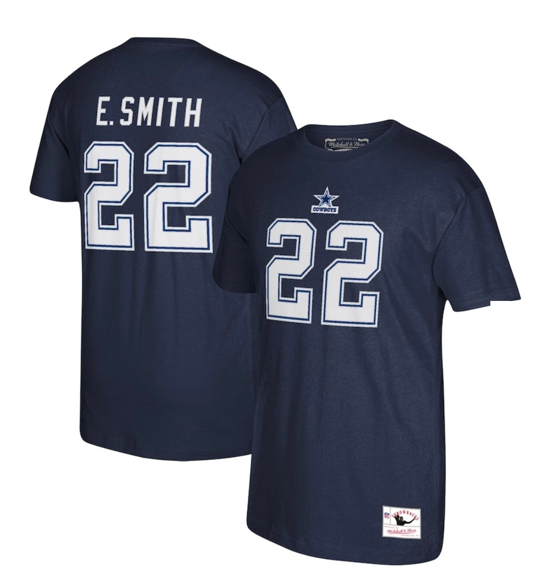 Dallas Cowboys Emmitt Smith # 22 Mitchell & Ness Player Name & Number Tee