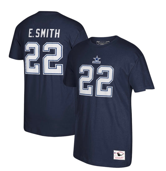 Dallas Cowboys Emmitt Smith # 22 Mitchell & Ness Player Name & Number Tee