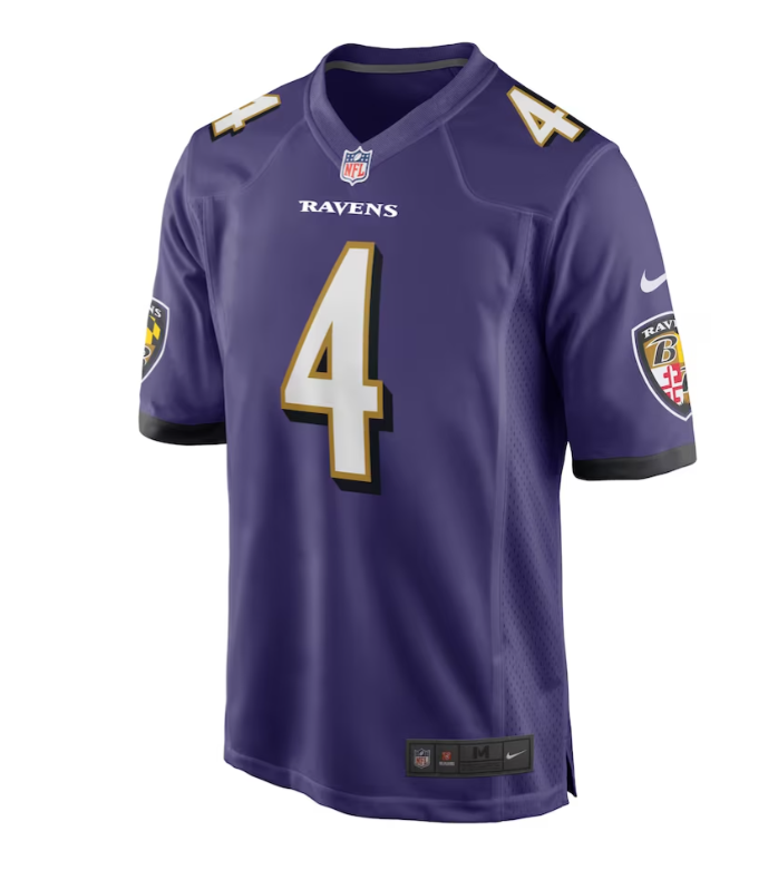 Baltimore Ravens #4 Zay Flowers Nike Game Day Men's Jersey - Purple