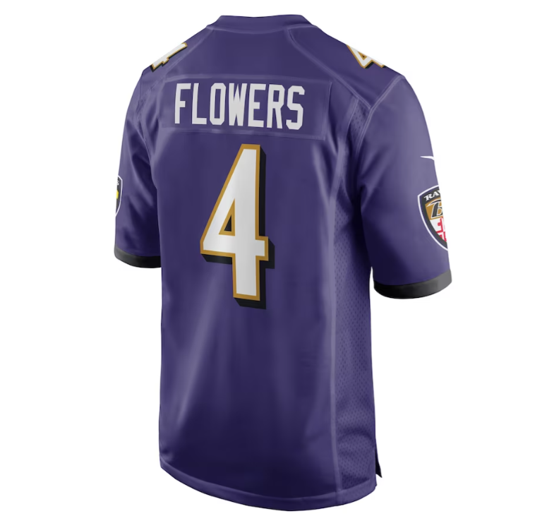 Baltimore Ravens #4 Zay Flowers Nike Game Day Men's Jersey - Purple