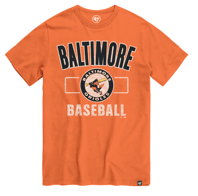 Baltimore Orioles '47 Brand Cooperstown City Side Franklin Tee Shirt-Orange