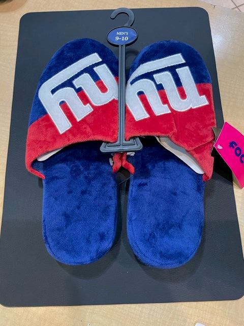 New York Giants Mens Foco NFL Team Big Logo Slippers